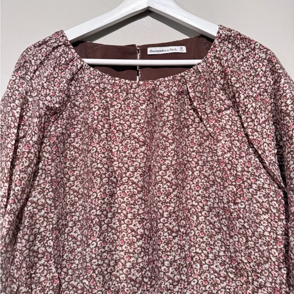 Abercrombie & Fitch floral crop top Peasant Boho Women M spring summer - Picture 3 of 9